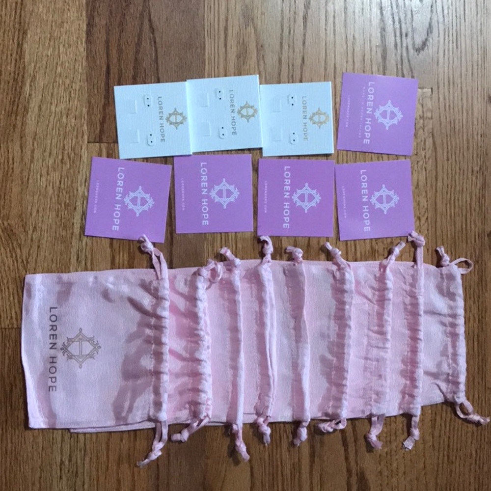 Loren Hope Pink and White Jewelry Pouches